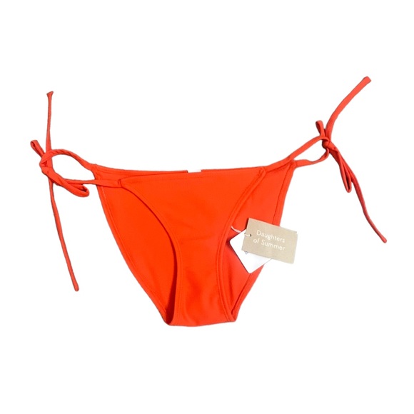 NWT Daughters of Summer Orange Adjustable Tie Bikini Bottom - Size XS - Picture 6 of 9
